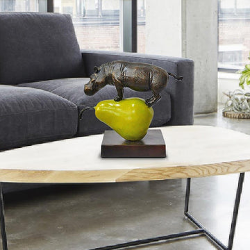 The Hippo Was Just Pearfect (Bronze Sculpture, Small)