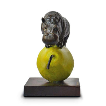 The Hippo Was Just Pearfect (Bronze Sculpture, Small)