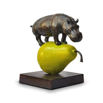 The Hippo Was Just Pearfect (Bronze Sculpture, Small)