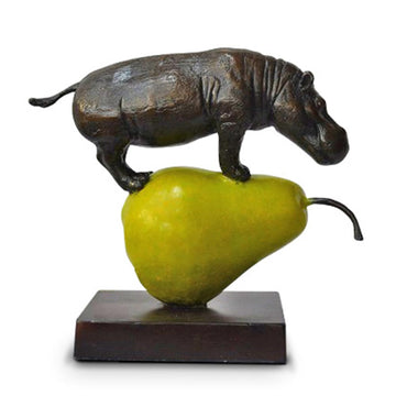 The Hippo Was Just Pearfect (Bronze Sculpture, Small)