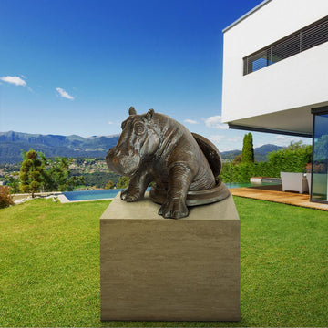 The Hippo Came Out to See the World (Bronze Sculpture, Mid-Size)