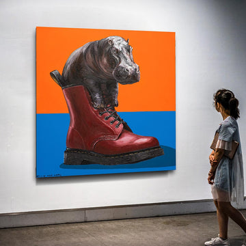 Hippo in a Shoe (Original Painting)