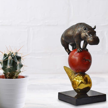 The Hippo Just Wanted an Apple and Ice Cream (Bronze Sculpture)