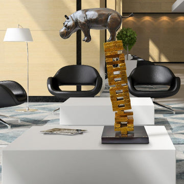 If Hippos Get Knocked Down They Will Get Back Up Again (Bronze Sculpture)