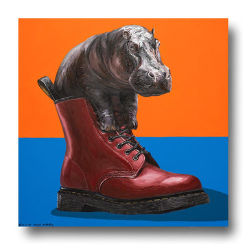 Hippo in a Shoe (Original Painting)