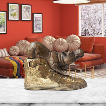 Walk with the Hippo (Bronze Sculpture)