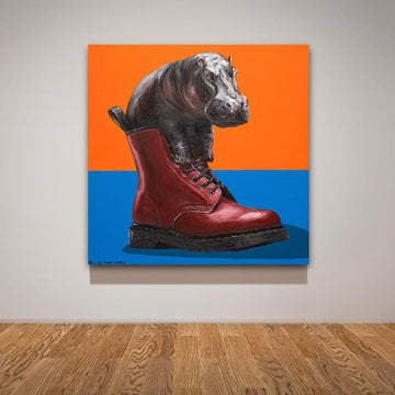 Hippo in a Shoe (Original Painting)
