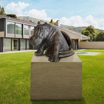The Hippo Came Out to See the World (Bronze Sculpture, Mid-Size)