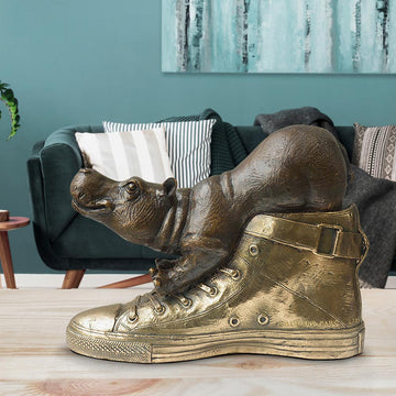 Walk with the Hippo (Bronze Sculpture)