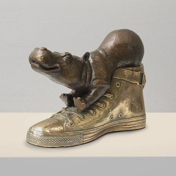 Walk with the Hippo (Bronze Sculpture)