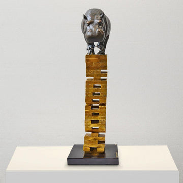 If Hippos Get Knocked Down They Will Get Back Up Again (Bronze Sculpture)