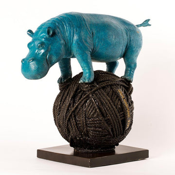He loved balancing on the circus ball (Bronze Sculpture)