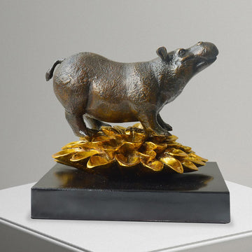 The Hippo Was in Golden Bloom (Bronze Sculpture, Small)