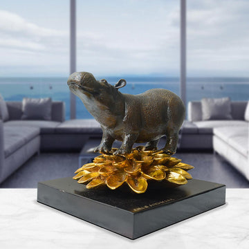 The Hippo Was in Golden Bloom (Bronze Sculpture, Small)