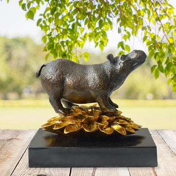 The Hippo Was in Golden Bloom (Bronze Sculpture, Small)