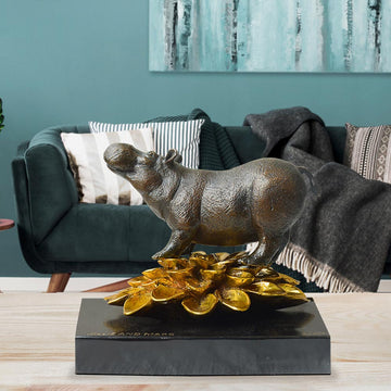The Hippo Was in Golden Bloom (Bronze Sculpture, Small)