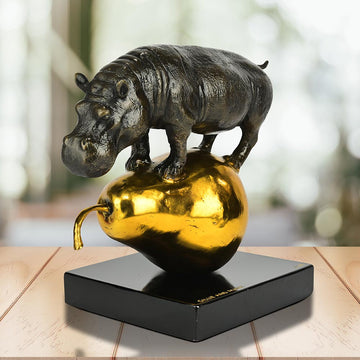 The Hippo Was Just Pearfect (Bronze Sculpture, Small)