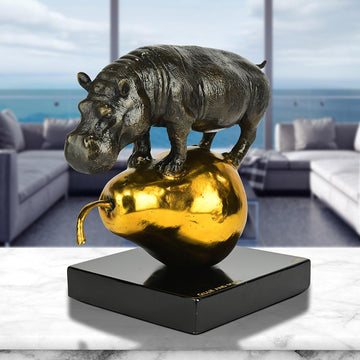 The Hippo Was Just Pearfect (Bronze Sculpture, Small)