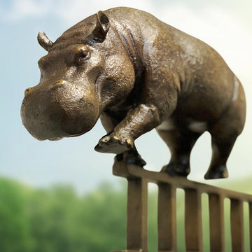Hippos on the Up and Up Forever (Bronze Sculpture)