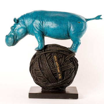 He loved balancing on the circus ball (Bronze Sculpture)