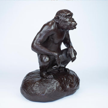 Chimp Hooting Forever (Small Bronze)