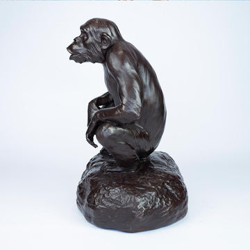 Chimp Hooting (Medium Bronze)