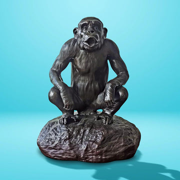 Chimp Hooting (Medium Bronze)