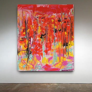 Illawara Flame Trees Glowing on a Hot Summer Morning (Original Painting)