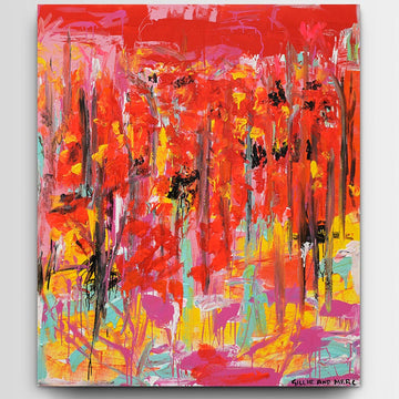 Illawara Flame Trees Glowing on a Hot Summer Morning (Original Painting)