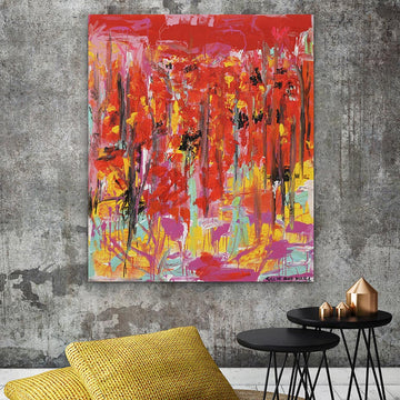 Illawara Flame Trees Glowing on a Hot Summer Morning (Original Painting)