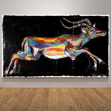 The impala was able to leap tall buildings in a single bound (Original Painting)