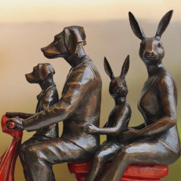 The Family That Rides Together Stays Together (Bronze Sculpture)