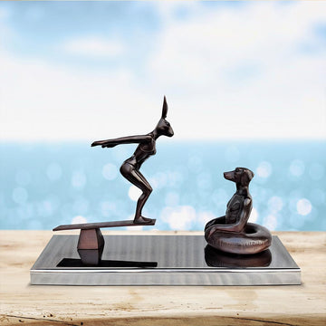 They Would Always Make a Splash (Bronze Sculpture)