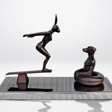 They Would Always Make a Splash (Bronze Sculpture)