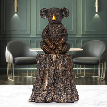 Lewis The Koala on Tree Stump (Resin Sculpture)