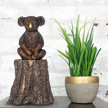Lewis The Koala on Tree Stump (Resin Sculpture)