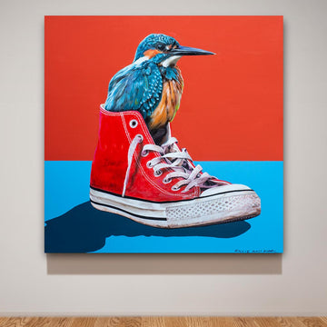 My Favourite Kingfisher in a Shoe (Original Painting)
