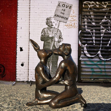 They fell in love again (Bronze Sculpture, Miniature Collection)