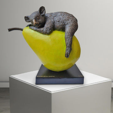 Koalas Will Pear for Love (Bronze Sculpture)