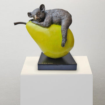 Koalas Will Pear for Love (Bronze Sculpture)