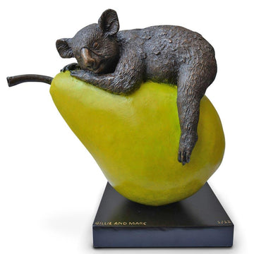 Koalas Will Pear for Love (Bronze Sculpture)