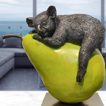 Koalas Will Pear for Love (Bronze Sculpture)