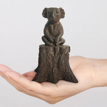 Lewis the Koala on Log (Bronze Sculpture, Pocket Size)