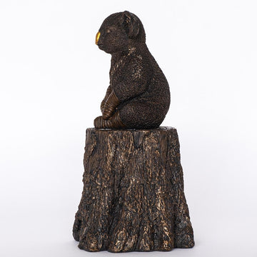 Lewis The Koala on Tree Stump (Resin Sculpture)
