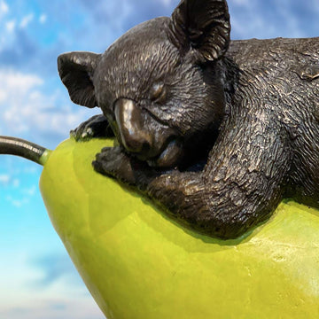 Koalas Will Pear for Love (Bronze Sculpture)