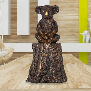 Lewis The Koala on Tree Stump (Resin Sculpture)