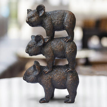 Koalas Always Support Each Other (Bronze Sculpture)