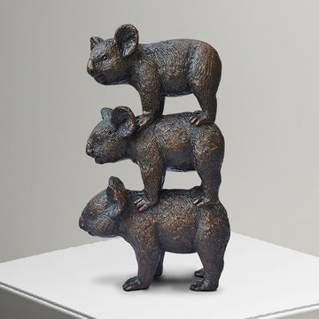 Koalas Always Support Each Other (Bronze Sculpture)