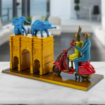 They Adopted an Orphan in London (Bronze Sculpture, Miniature)