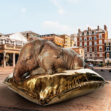 Large Sleeping Beauty Elephant (Bronze Sculpture)